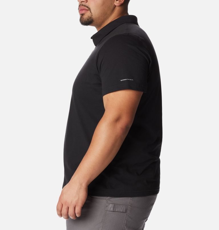 Men's Columbia Thistletown Hills Polo Shirts Black | Plus Size CA-U3AL1